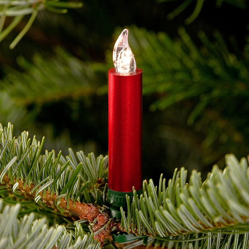 Krinner Lumix Premium mini 6er Erweiterungs-Set kabellose Christbaumkerzen rot (2.Wahl)