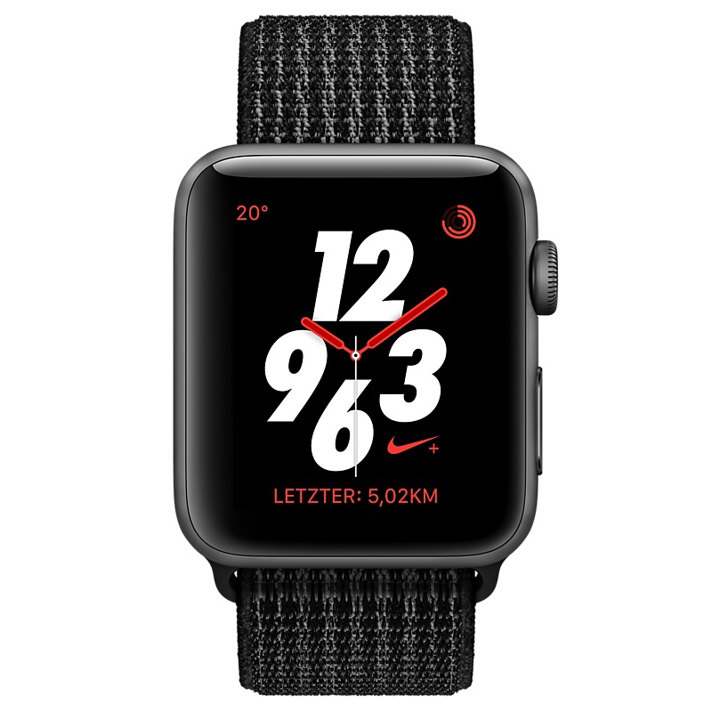 Apple Watch Nike+ GPS + LTE 38mm Space Grau Alu Nike Sport Loop Schwarz/Pure Platinum