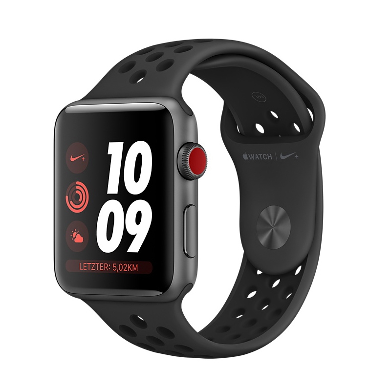 Apple Watch Nike+ GPS + LTE 38mm Space Grau Alu Nike Sportband Anthrazit/Schwarz