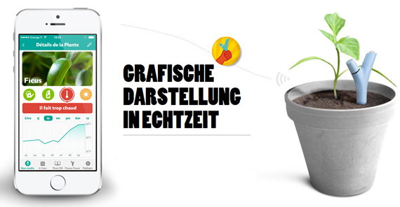 Parrot Flower Power kabel­lo­ser Pflan­zen-Sen­sor Blue­tooth, Blau