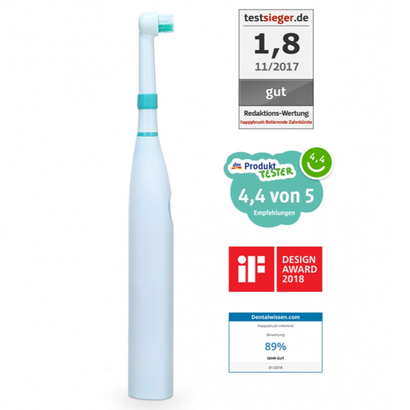 happybrush Rotierende Zahnbürste Starter Kit weiß