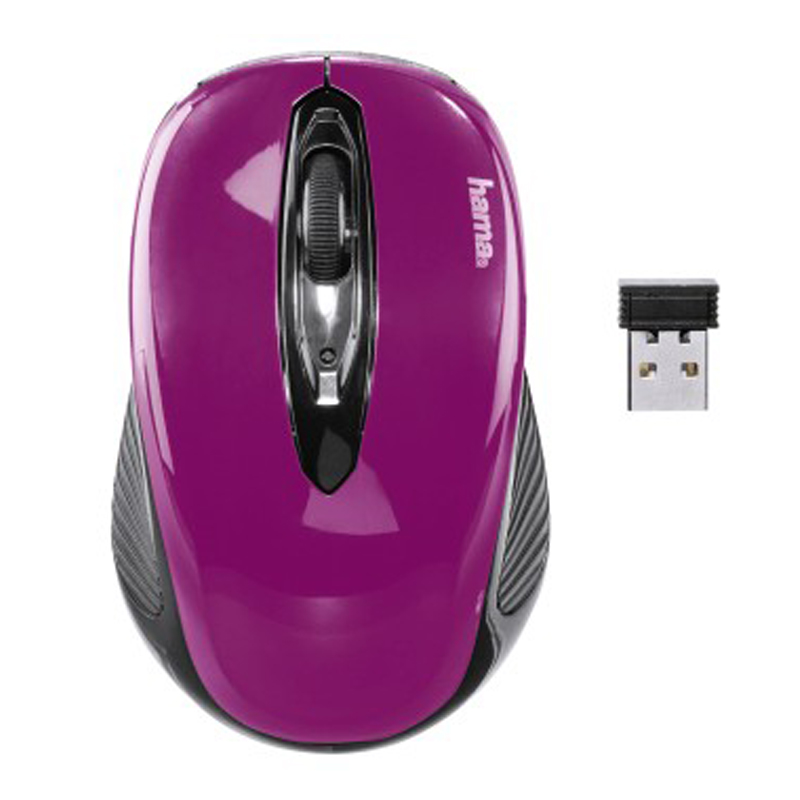 Hama Optische Funkmaus AM-7300 Schwarz/Brombeer