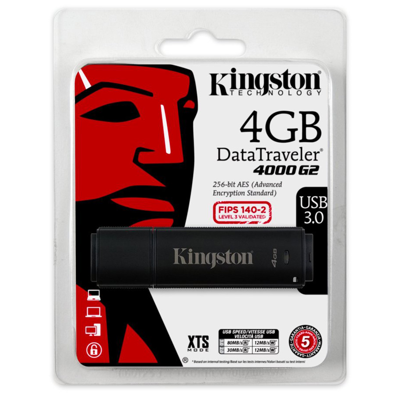 Kingston DT 4000 G2 Verschlüsselte USB-Stick 4GB