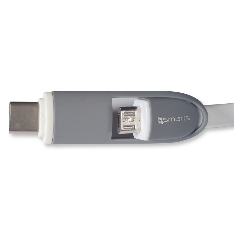 4smarts Micro-USB / USB Type-C 1m KFZ-Ladegerät Ausstellungsgerät