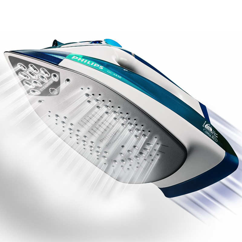 Philips GC4410/02 Dampfbügeleisen (2400 W, SteamGlide-Bügelsohle) weiß/blau