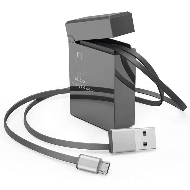 Hama Ausziehbares Micro-USB-Kabel schwarz