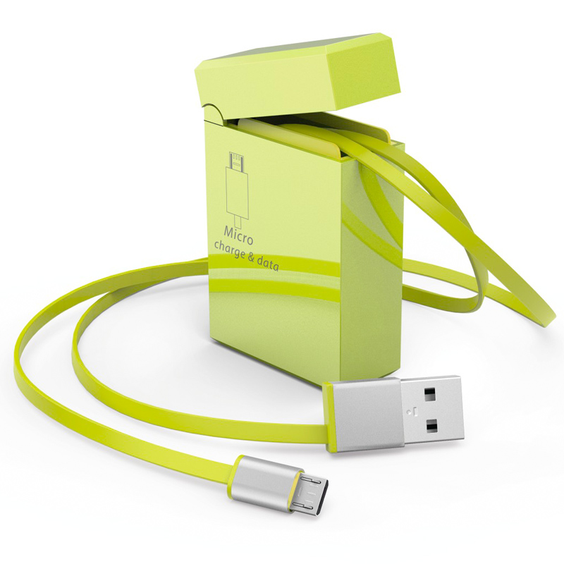 Hama Ausziehbares Micro-USB-Kabel grün