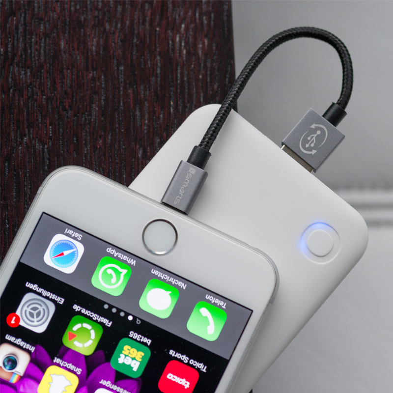 4smarts Duos Slim Powerbank 6600 mAh grau/weiß