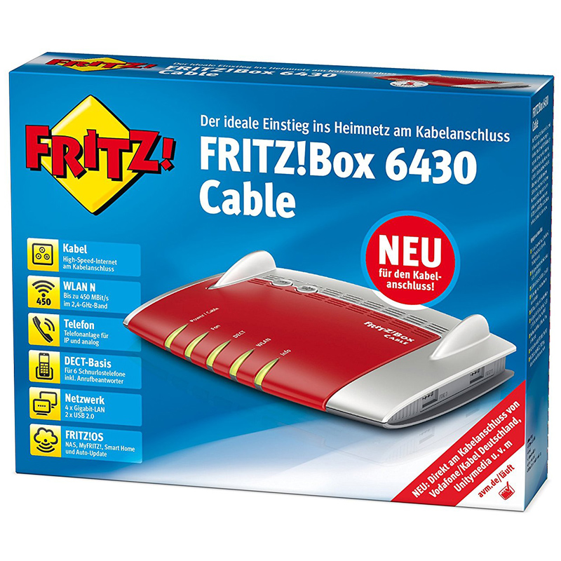 AVM FRITZ!Box 6430 Cable WLAN N Router für Kabelanschluss