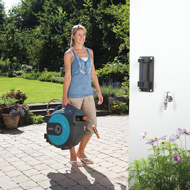 GARDENA 8023-20 Comfort Wand-Schlauchbox 25 roll-up automatic