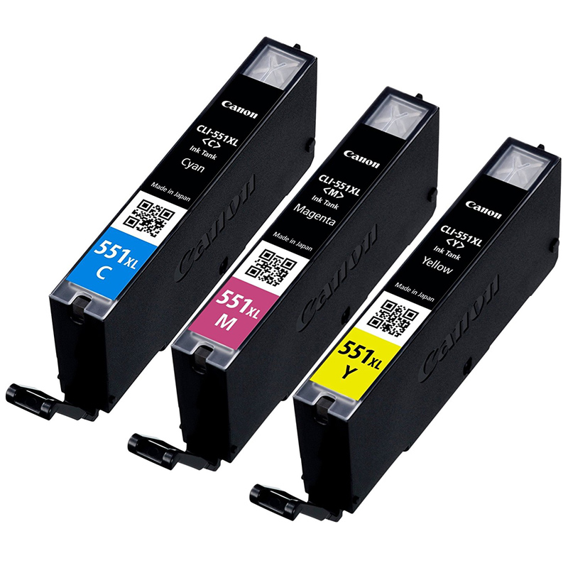Canon CLI-551XL C/M/Y/BK + Foto Papier Cyan Magenta Gelb Schwarz XL
