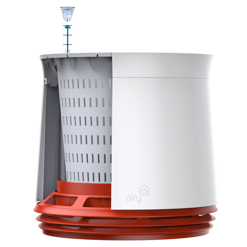 AIRY Pot Blumentopf Luftreinigungssystem in schneeweiß (Black Jack - schwarz)