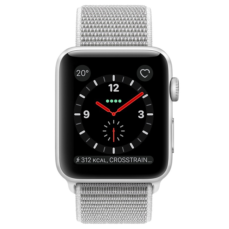 Apple Watch Series 3 GPS + LTE 38mm Silber Alu Sport Loop Muschel