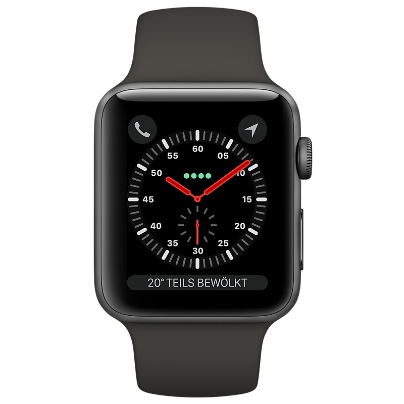 Apple Watch Series 3 GPS + LTE 42mm Space Grau Alu Sport Band Grau