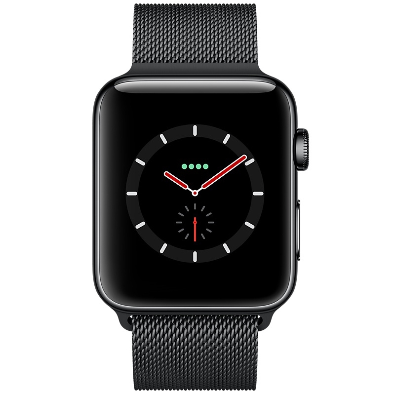 Apple Watch Series 3 GPS + LTE 42mm Space Schwarz Edelstahl Milanese Space Schwarz