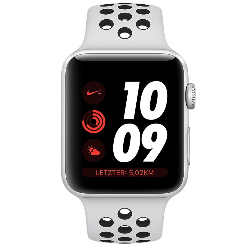 Apple Watch Nike+ GPS + LTE 42mm Silber Alu Nike Sportband Platinum/Schwarz