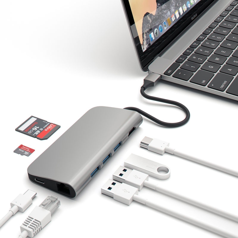 Satechi Type-C Multi-Port Adapter 4K Ethernet Space Gray