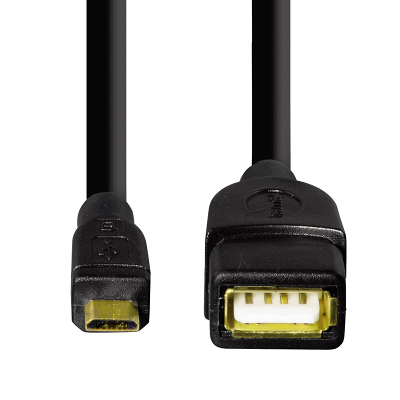Hama USB-2.0-Adapterkabel, Micro-B-Stecker - A-Buchse