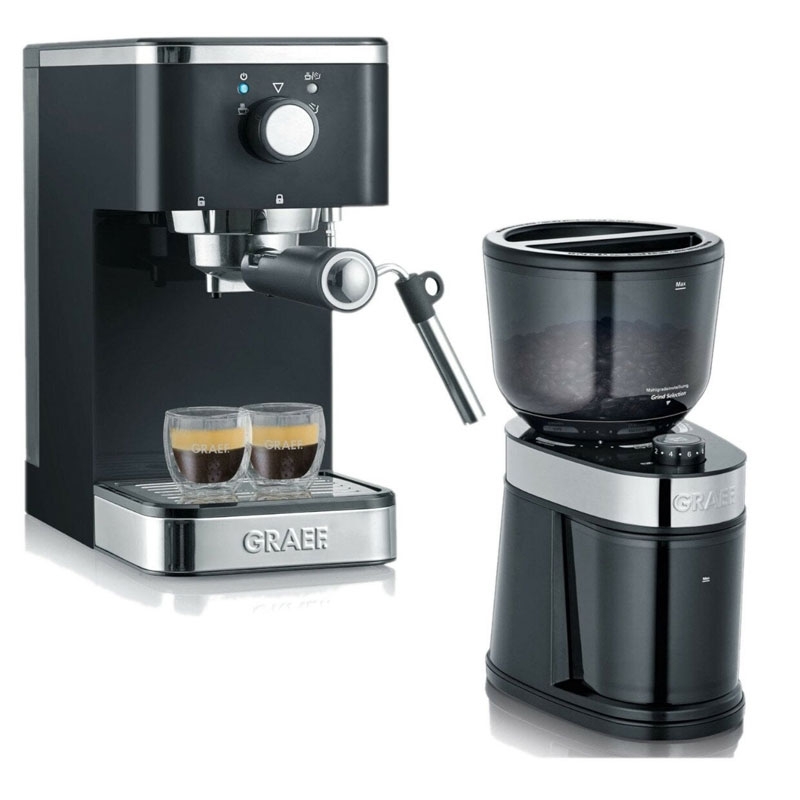 Graef ES 402 Salita + CM 202 Siebträgermaschine + Kaffeemühle schwarz