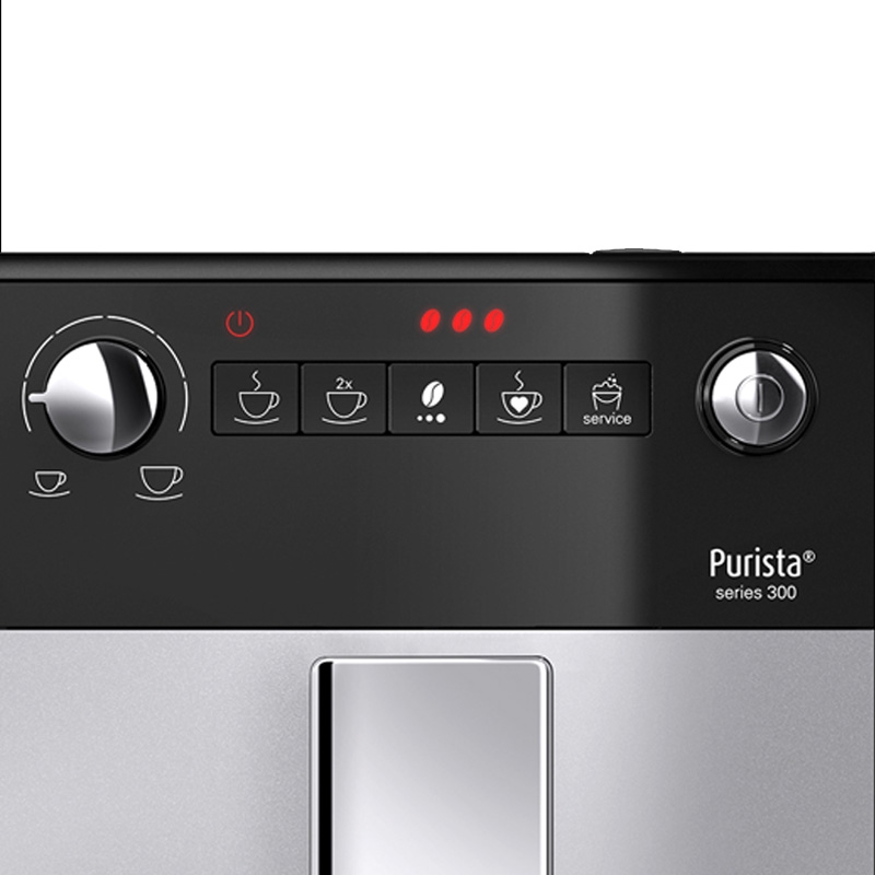 Melitta Purista F 230-101 Kaffeevollautomat mit flüsterleisem Kegelmahlwerk silber/schwarz