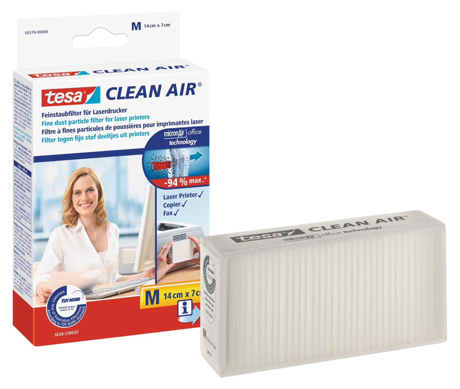 tesa Feinstaubfilter für Laserdrucker, Clean Air, Größe M