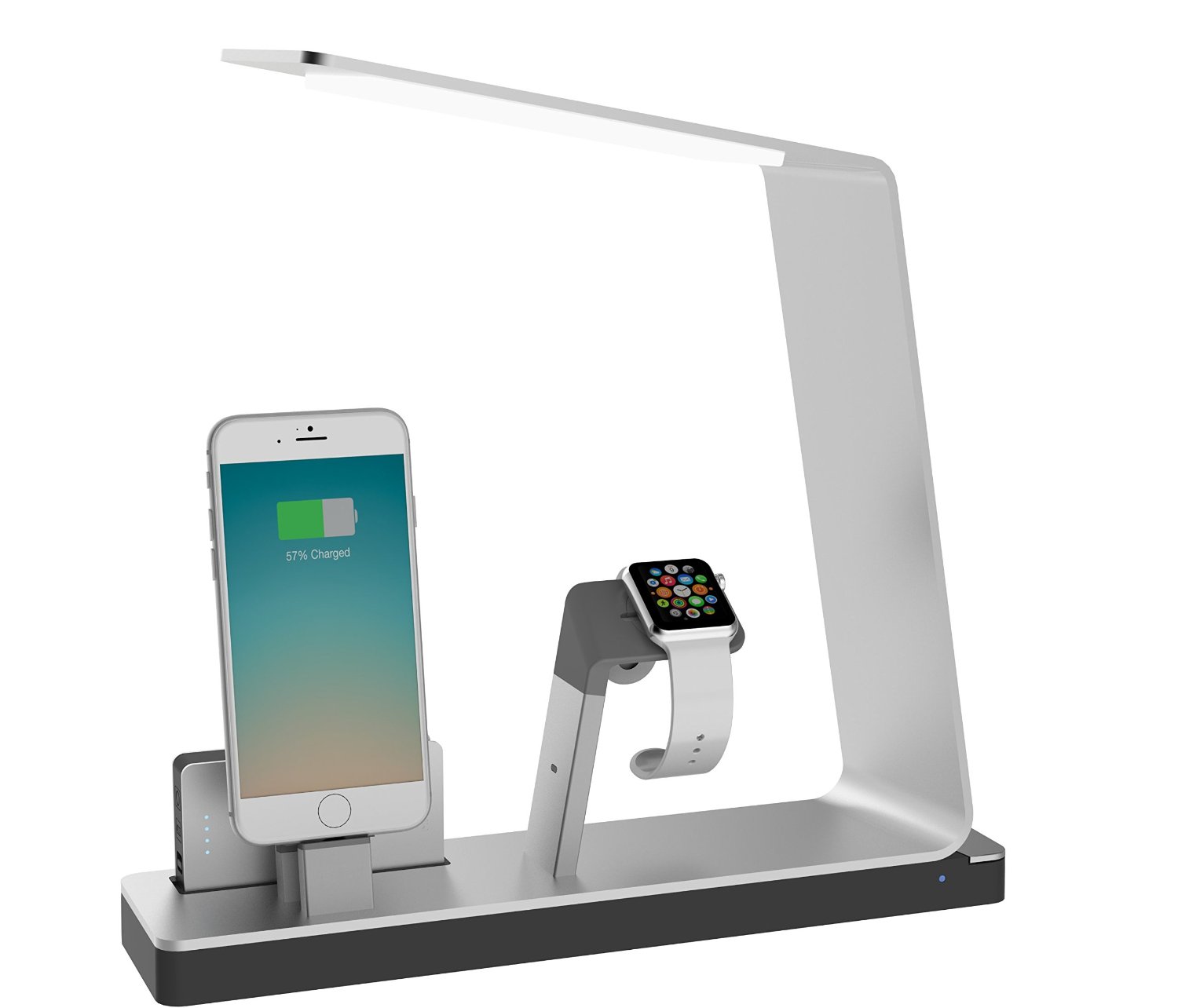 MiTagg NuDock Lampe und Ladestation silber