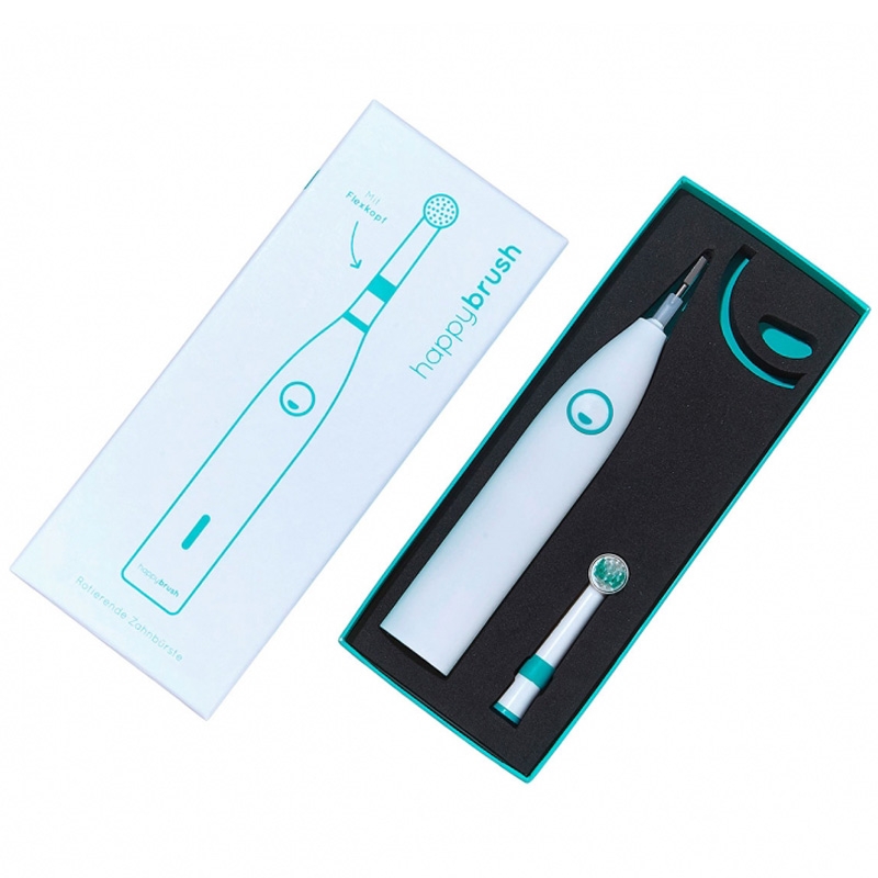 happybrush Rotierende Zahnbürste Starter Kit weiß