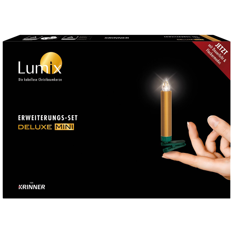 Krinner Lumix Deluxe Mini Erweiterungs 7er-Set Gold LED-Christbaumbeleuchtung
