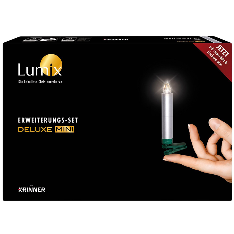 Krinner Lumix Deluxe Mini Erweiterungs 7er-Set Silber LED-Christbaumbeleuchtung