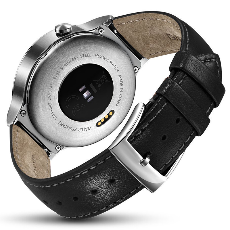 Huawei Watch Classic mit Lederarmband silber/schwarz