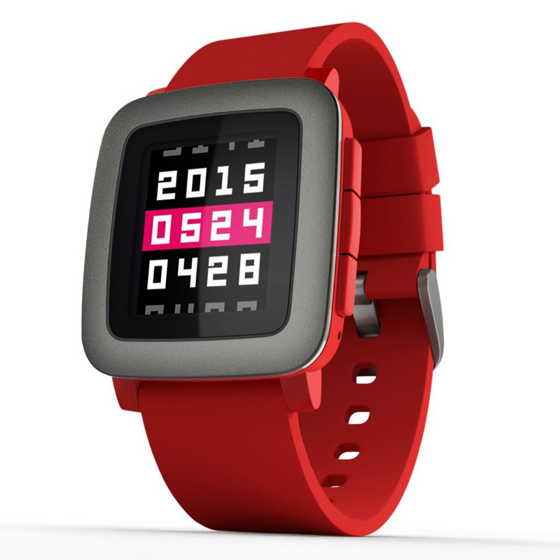 Pebble Time Smartwatch rot