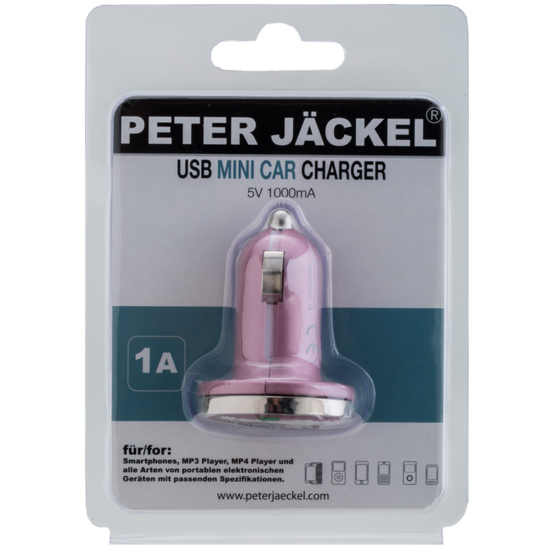Peter Jäckel Premium USB Car Charger MINI Rubber Rose Gold 1A