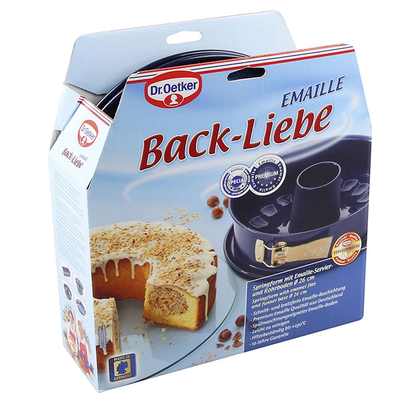Dr. Oetker Back-Liebe Springform 26cm runde Kuchenform mit 2 Böden Antihaftbeschichtung