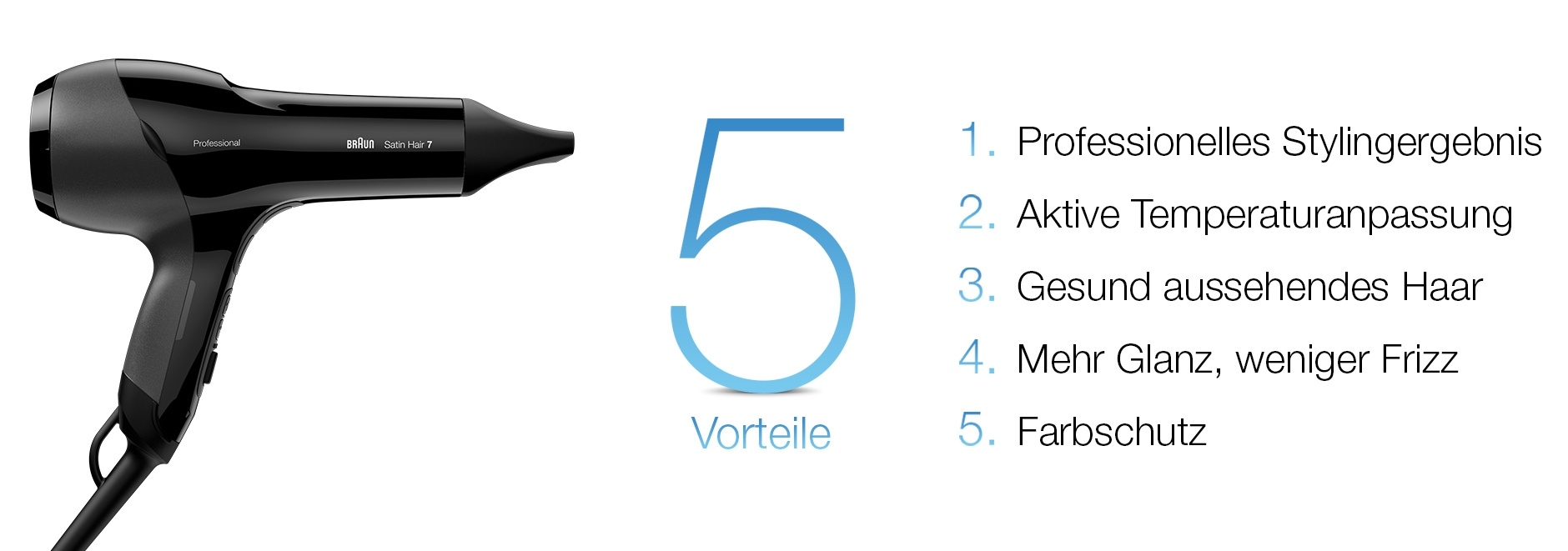 Braun Satin Hair 7 SensoDryer Haartrockner HD 780 mit Thermosensor und Stylingdüse