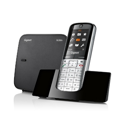 Gigaset SL350A Schnurlostelefon mit Anrufbeantworter platin schwarz