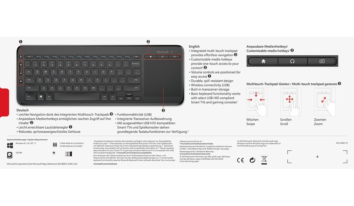 Microsoft All-in-One Media Keyboard schwarz