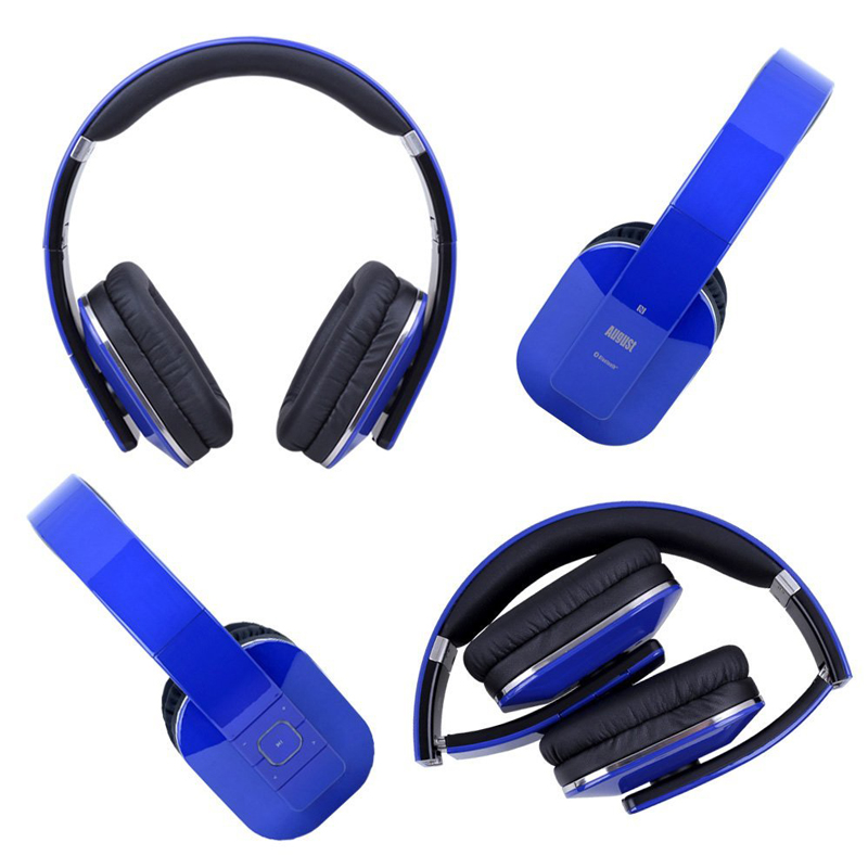 August EP650L Bluetooth NFC Kopfhörer blau