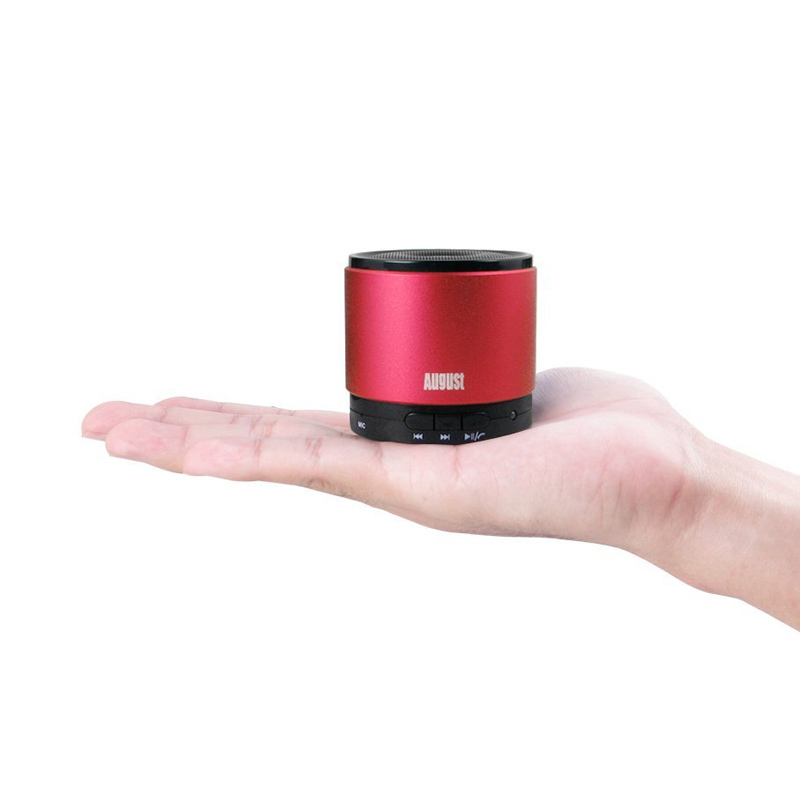 August MS425R tragbarer Bluetooth Lautsprecher mit Mikrofon rot