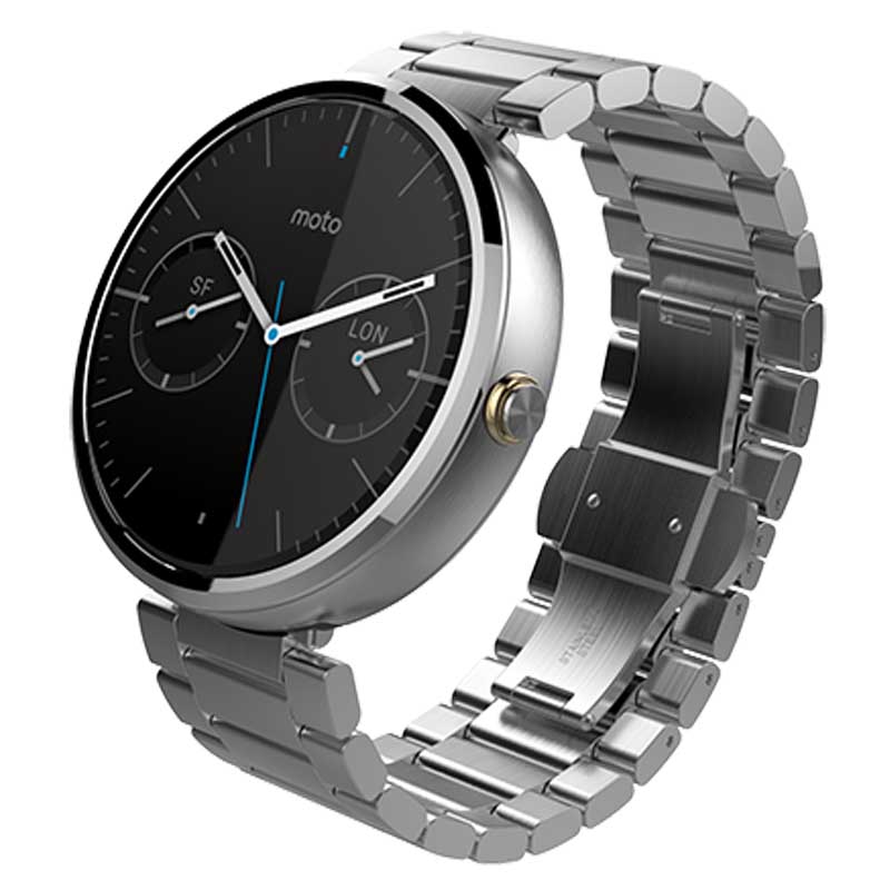 Motorola Moto 360 Smart Watch mit Metallband silber