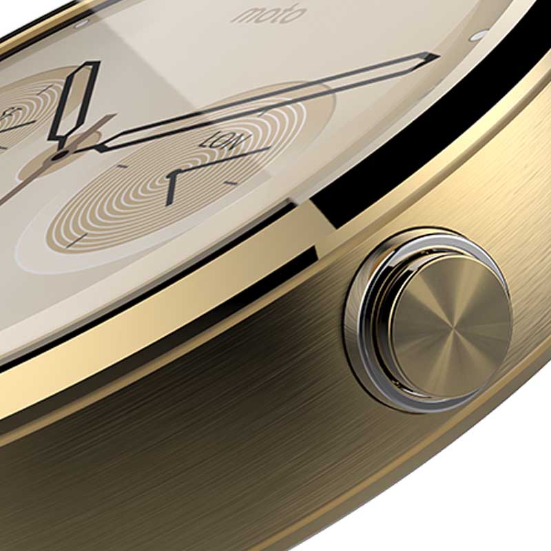 Motorola Moto 360 Smart Watch mit Metallband champagne