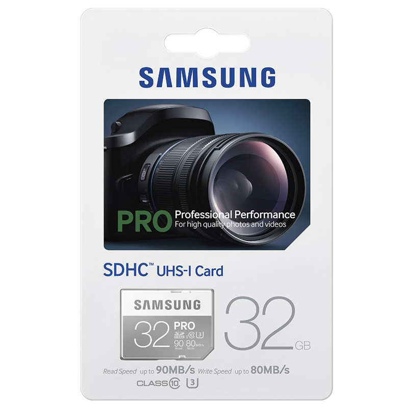 Samsung PRO 32GB SDHC Card 90MB/s UHS-I Grade 3