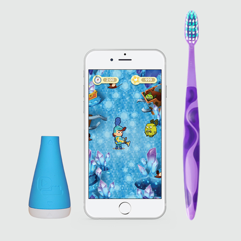 Playbrush Bluetooth Zahnputzaufsatz für Kinderzahnbürsten blau Ausstellungsgerät