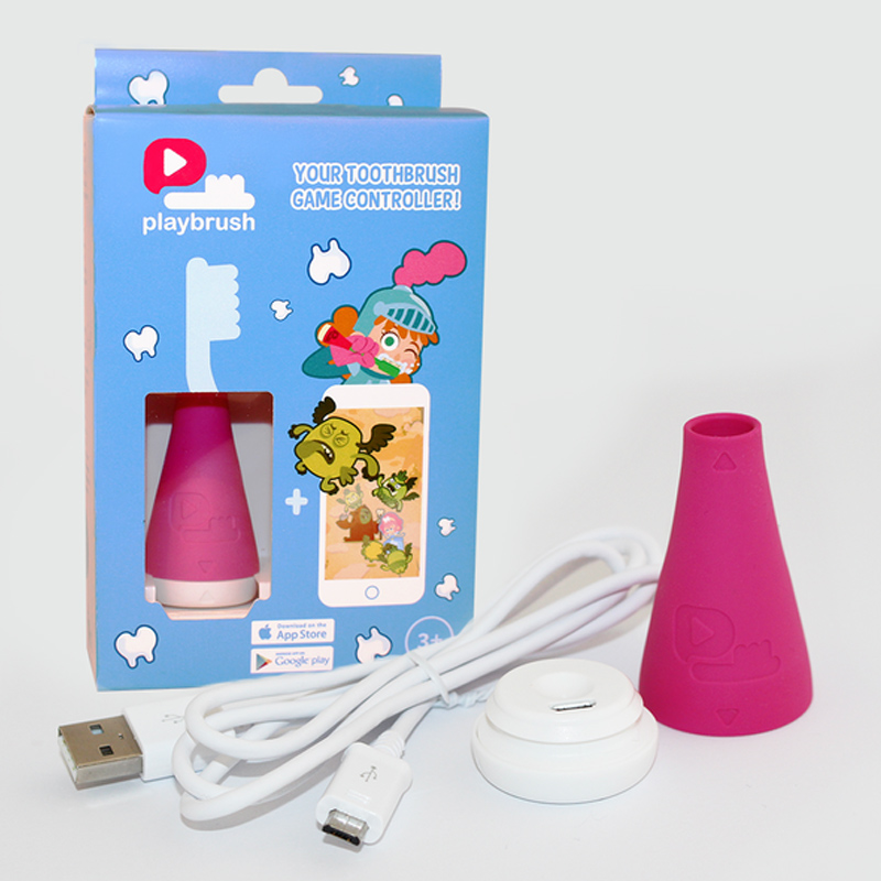 Playbrush Bluetooth Zahnputzaufsatz für Kinderzahnbürsten pink