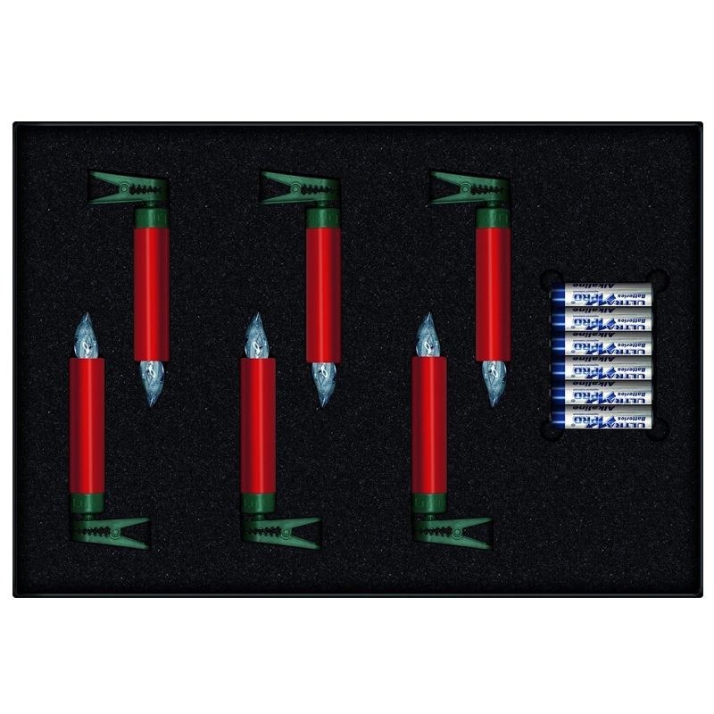 Krinner Lumix Premium mini 6er Erweiterungs-Set kabellose Christbaumkerzen rot (2.Wahl)