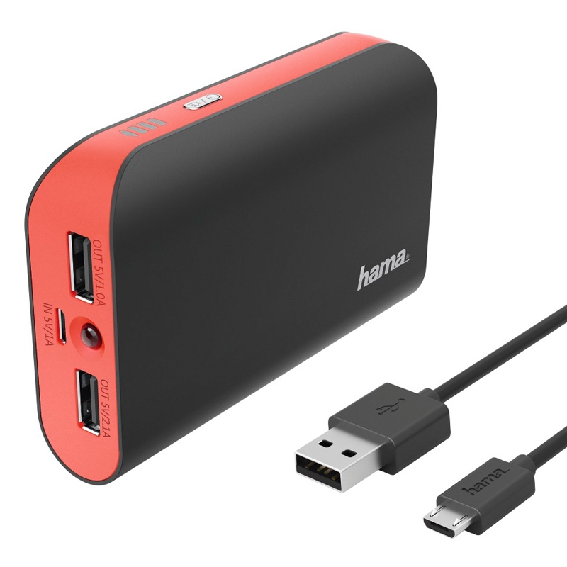 Hama Power Pack Pipe 7800 mAh Rot/Grau