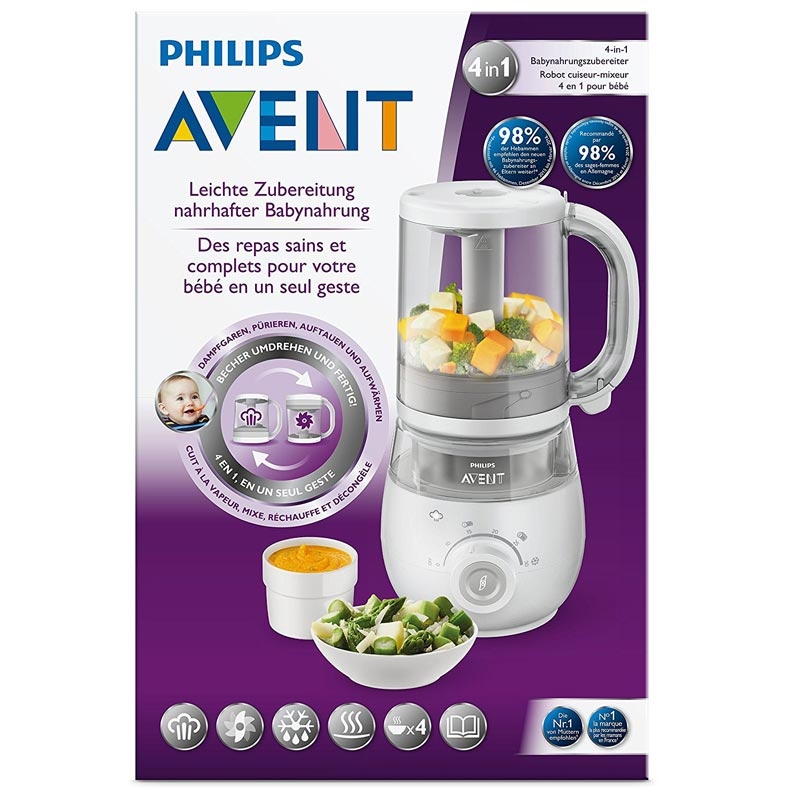 Philips Avent SCF875/02 4-in-1 Babynahrungszubereiter (Dampfgarer und Mixer) B-Ware