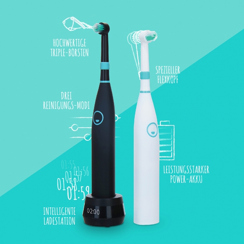 happybrush Rotierende Zahnbürste Starter Kit schwarz