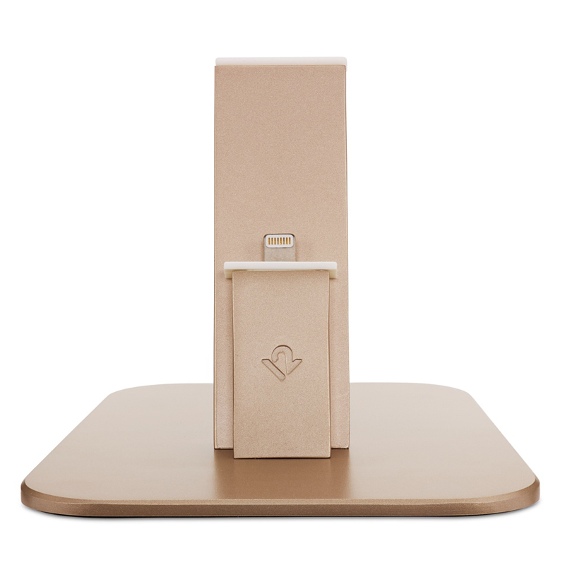 Twelve South HiRise Deluxe Desktop Stand inkl. Lighting-Kabel und Micro-USB-Kabel für iPhone gold