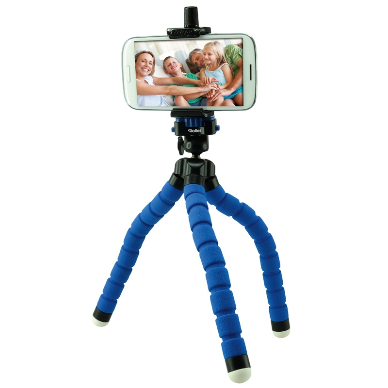 Rollei Monkey Pod - Biegsames Mini Stativ mit flexiblen Beinen blau