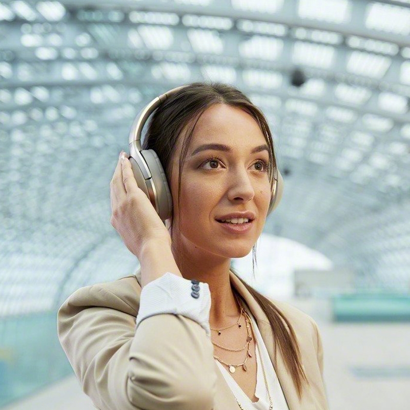 Sony MDR-1000X kabelloser High-Resolution Kopfhörer champagner